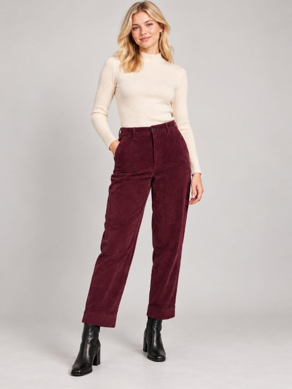 2/$30 Old Navy Burgundy Size 10 Corduroy Straight Leg Pants with Pockets